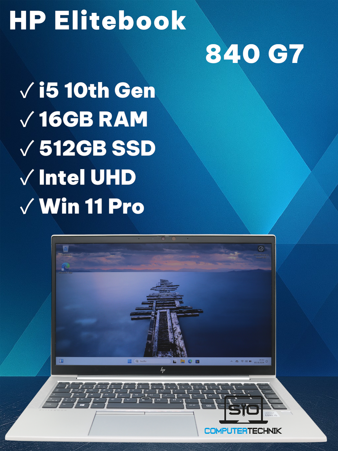 HP Elitebook 840 G7 i5-10th 16GB RAM 512GB SSD 14" FullHD Backlight Win11