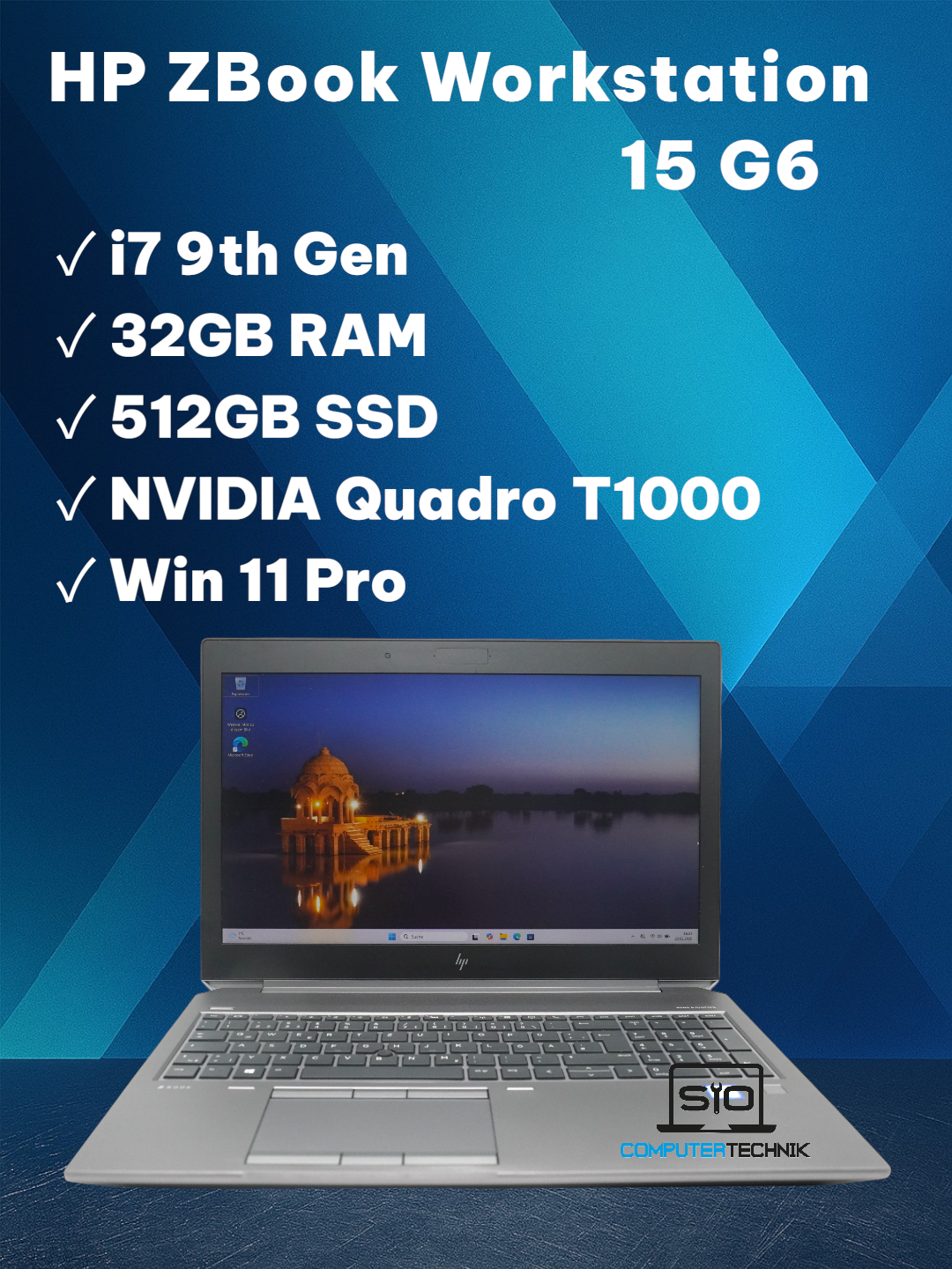 HP Zbook 15 G6 i7-9850H 32GB RAM 512G SSD NVMe NVIDIA Quadro T1000 FULL HD Win11