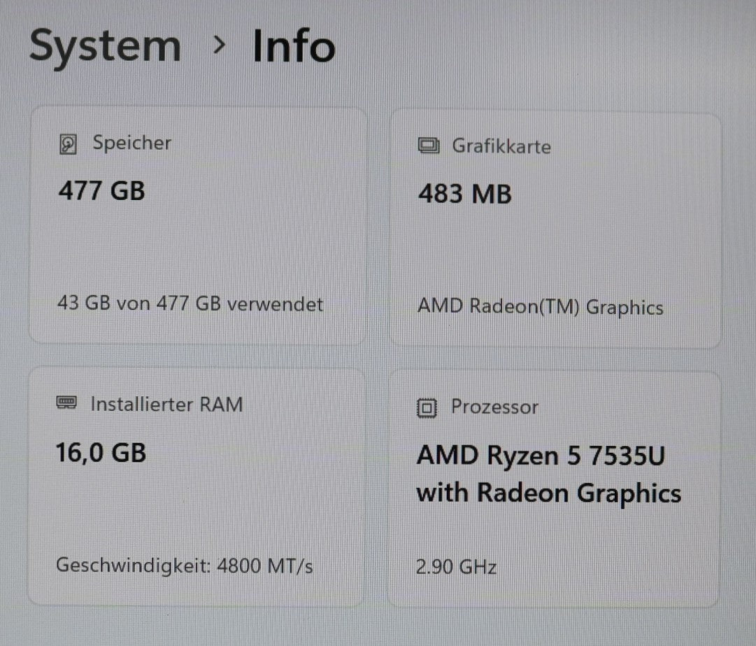 HP ProBook 445 14 G11 Ryzen 5-7535u 16GB RAM 512GB SSD FullHD Win11