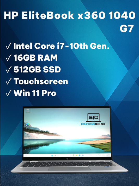 HP EliteBook x360 1040 G7 i7-10710U 16GB RAM 512GB SSD 14'' FullHD Touch Win11