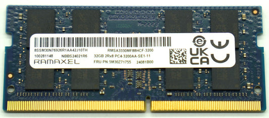 RAMAXEL 32GB DDR4 3200MHz SO-DIMM 2Rx8 PC4-3200AA RAM FRU 5M30Z71755