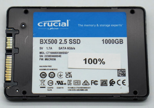 Crucial BX500 1000GB SSD SATA 2,5 Zoll CT1000BX500SSD1 100% Health geprüft