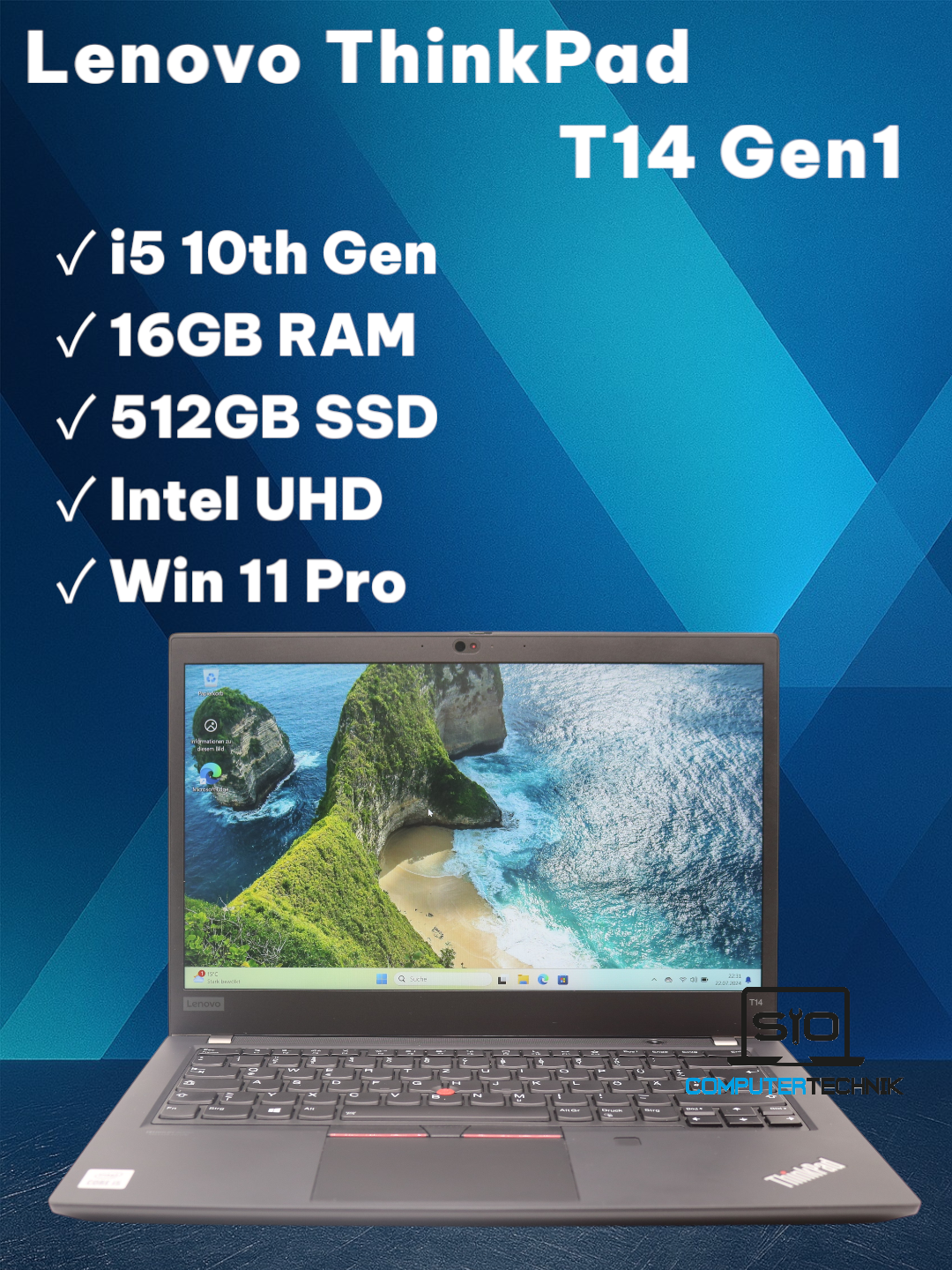 Lenovo Thinkpad T14 Gen1 i5-10210U 16GB RAM 512GB SSD 14" FullHD Backlight