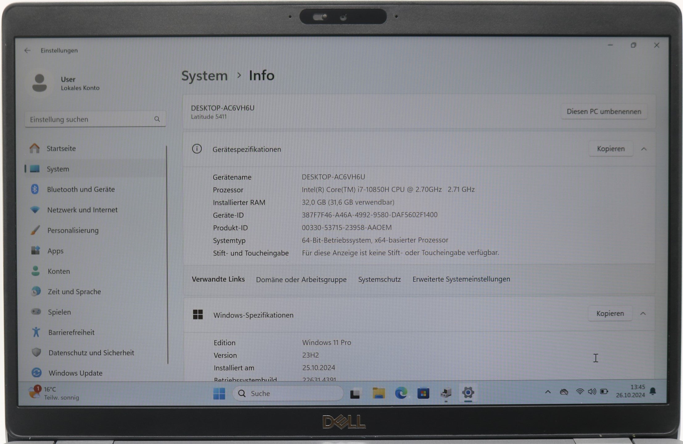 Dell Latitude 5411 | i7-10850H | 16GB RAM | 256GB SSD | FullHD 14" IPS | Win11