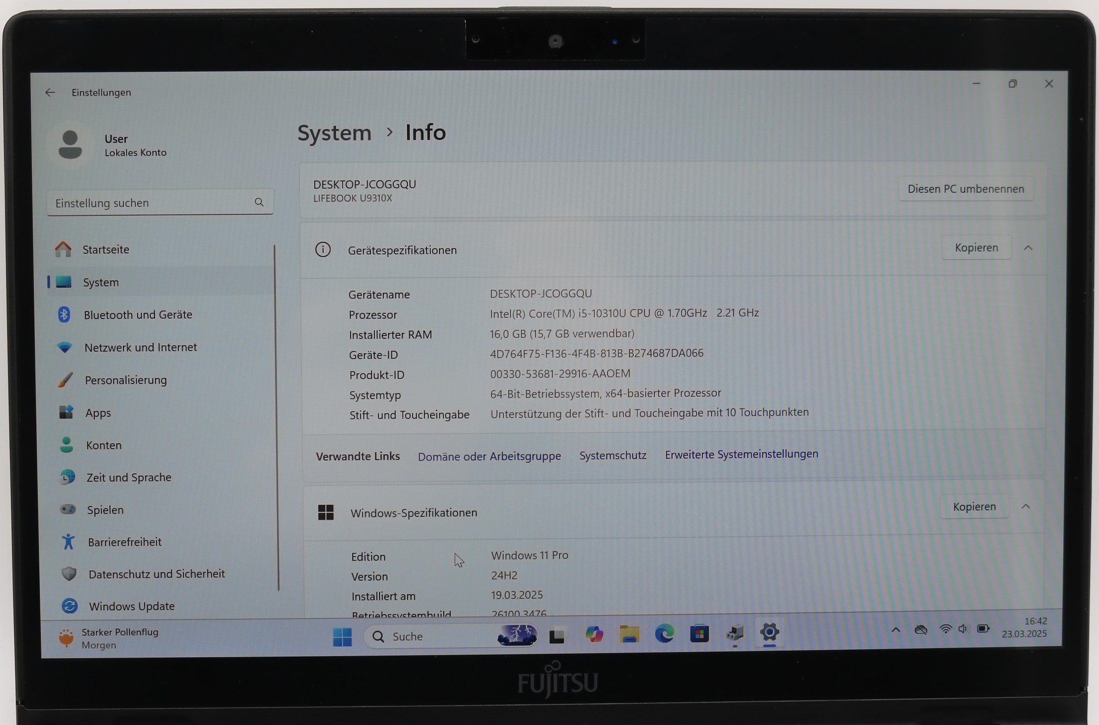 Fujitsu Lifebook U9310X i5-10210u 16GB RAM 256GB SSD 13,3 inch FullHD TOUCH X360