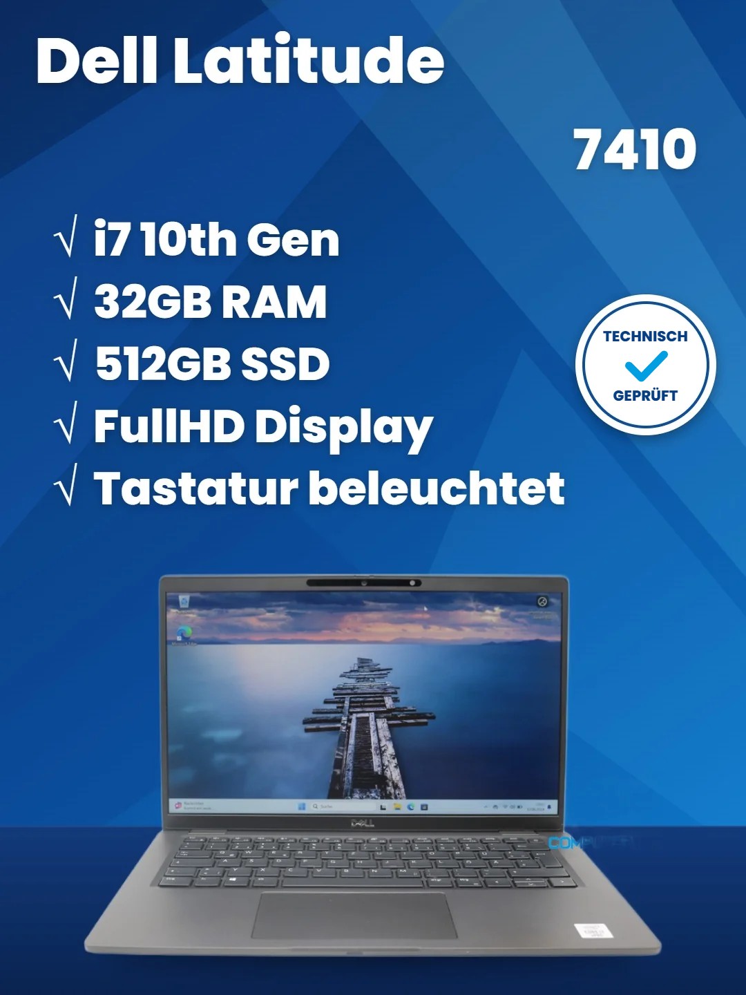 💻 Dell Latitude 7410 – i7-10610U | 32GB RAM | 512GB SSD NVMe | 14" FullHD | Backlight | Win11 Pro