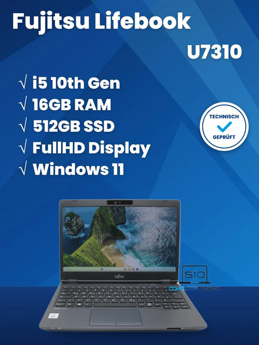 Fujitsu Lifebook U7310 i5-10210u 16GB RAM 512GB SSD 13,3 Zoll FullHD Win11