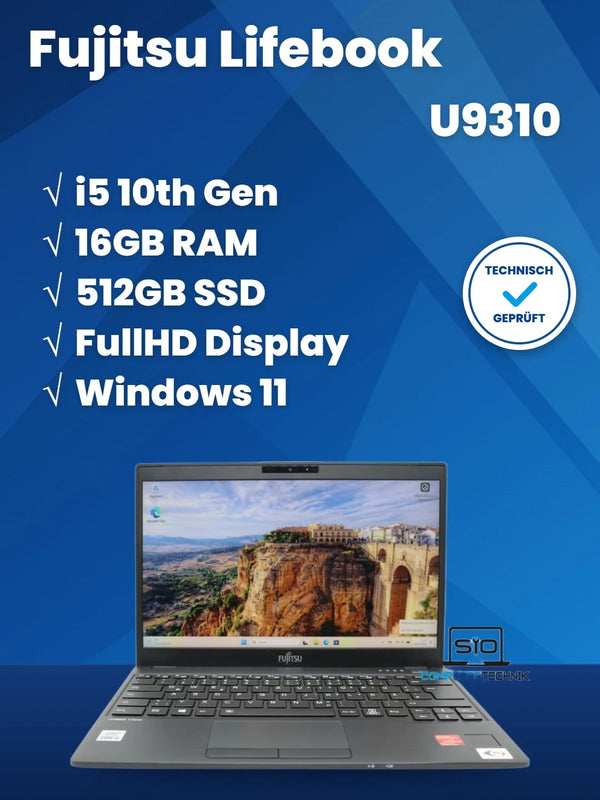 Fujitsu Lifebook U9310 i5-10th 16GB RAM 512GB SSD 13,3 inch FullHD USB C Win11