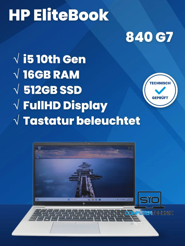 HP Elitebook 840 G7 | i5-10310u | 16GB RAM | 512GB SSD(neu) | 14" FullHD | Backlight | Win11