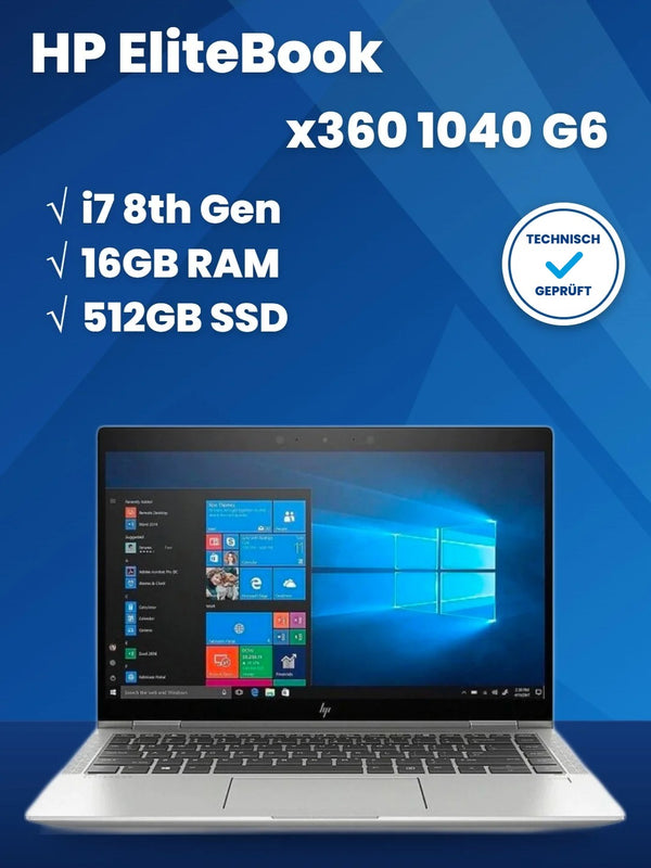 HP Elitebook X360 1040 G6 | i7-8565u | 14 Zoll | 16GB RAM | neue 512GB SSD
