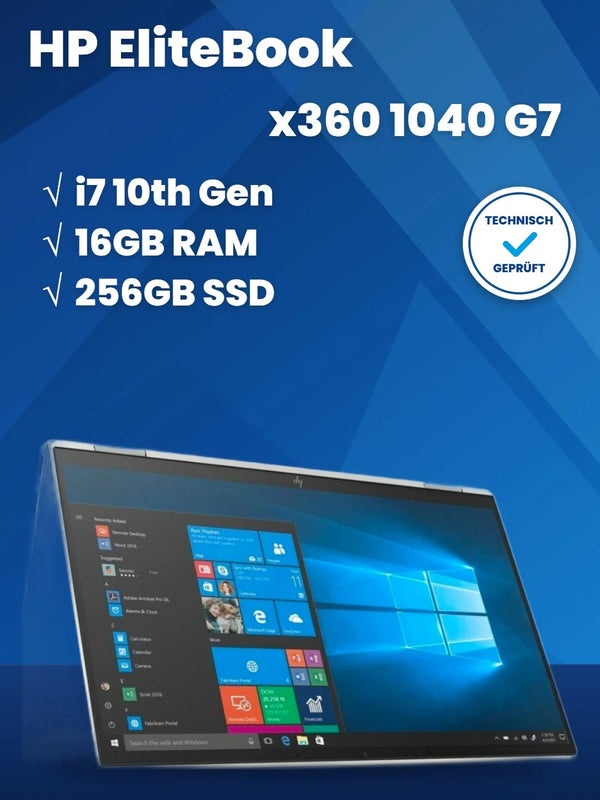 HP Elitebook X360 1040 G7 | i7-10710u | 14 Zoll | 16GB RAM | 256GB SSD