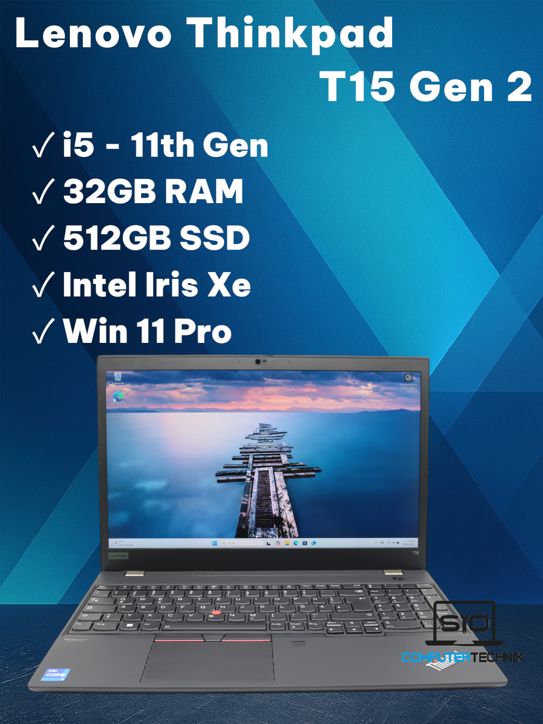 Lenovo ThinkPad T15 Gen2 i5-1135G7 32GB RAM 512GB SSD 15,6" FHD Win11