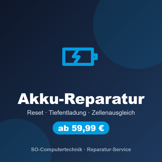 Akku-Reparatur – Reset, Tiefentladung, Zellenausgleich – SO-Computertechnik
