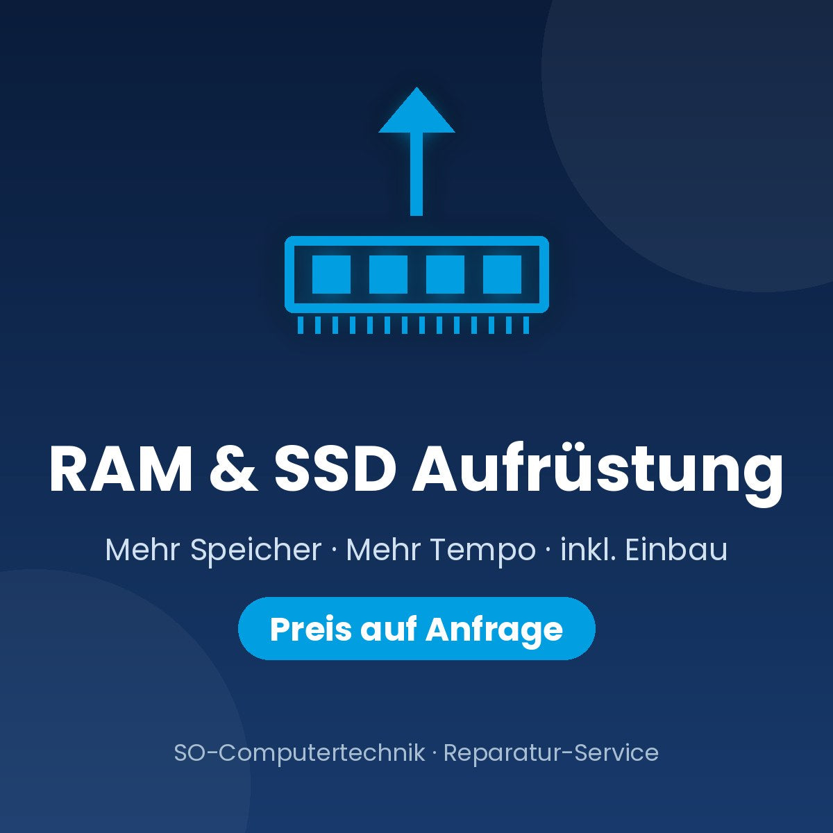 RAM- und SSD-Aufrüstung für Laptop und PC – Preis auf Anfrage